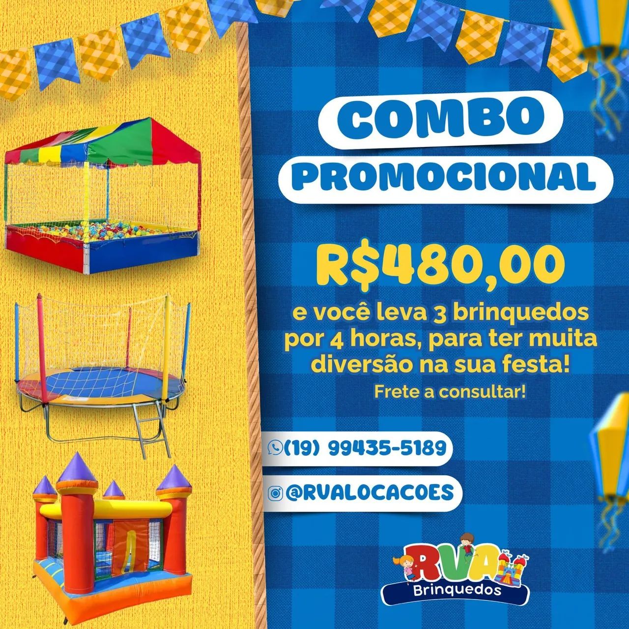 Brinquedos para locação 