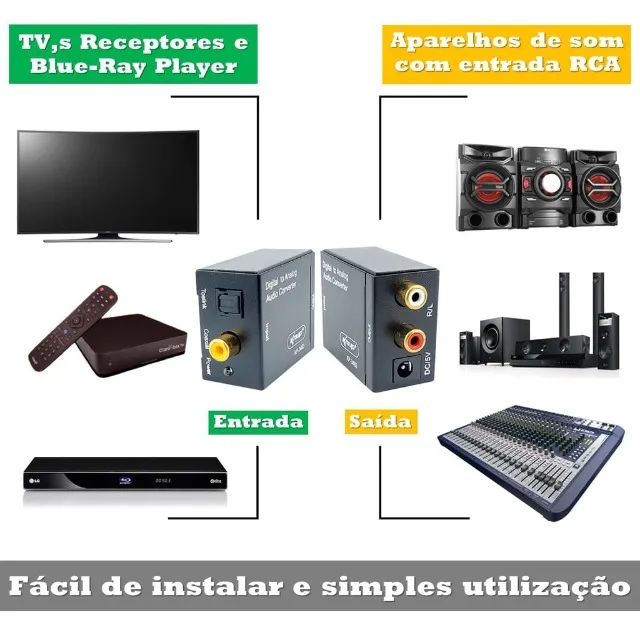 Conversor Áudio Digital para Analógico Rca Knup Kp-3463 *ENTREGA GRÁTIS* - Foto 2