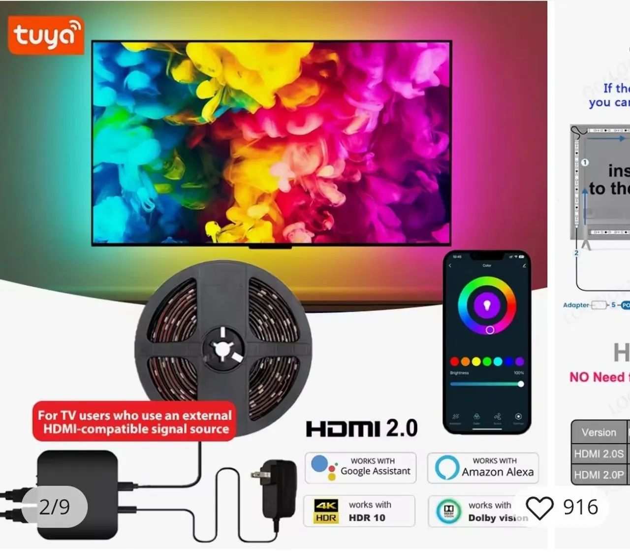 Fita LED para TV com comandos por app Tuya - Foto 3