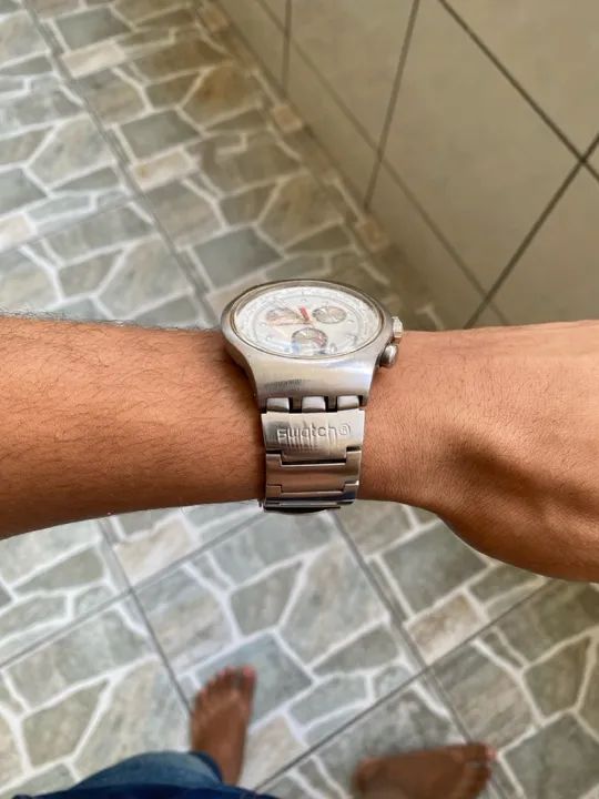 Swatch série prata cara branca 1300 - Foto 4
