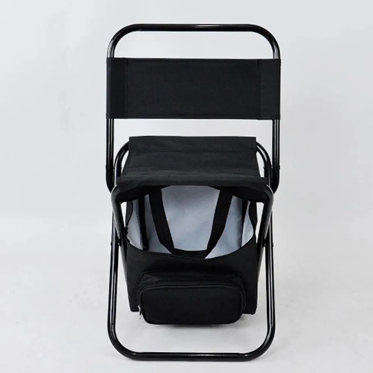 Cadeira Dobrável com Cooler para Camping - Preta - Foto 2