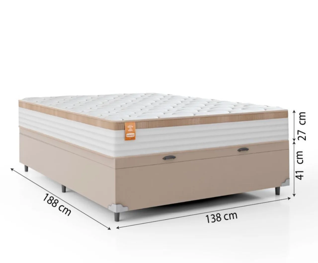 Cama Box Casal com Baú - 138x188cm