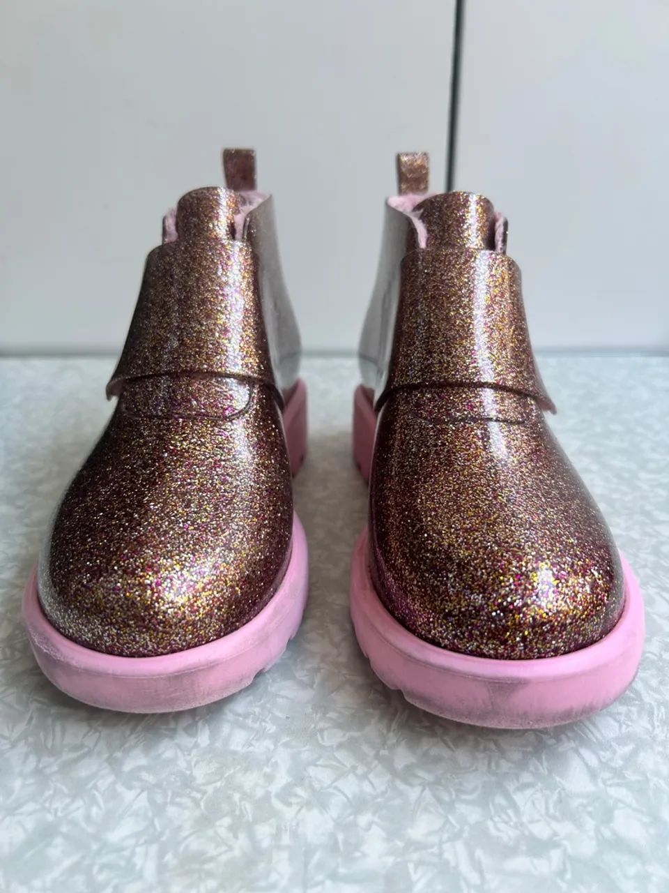 Mini melissa chelsea boot rosa gliter tamanho 30 - Foto 4