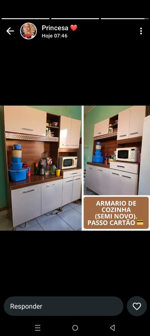 Armário de Cozinha Semi Novo - Passo Cartão