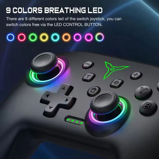 Contole Dinofire Wireless Bluetooth RGB, Nintendo Switch/PC/Android - Foto 4