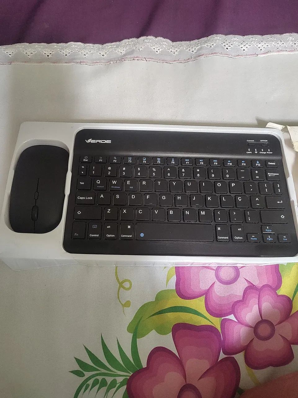 Kit Teclado e Mouse Sem Fio - Verde - Foto 2