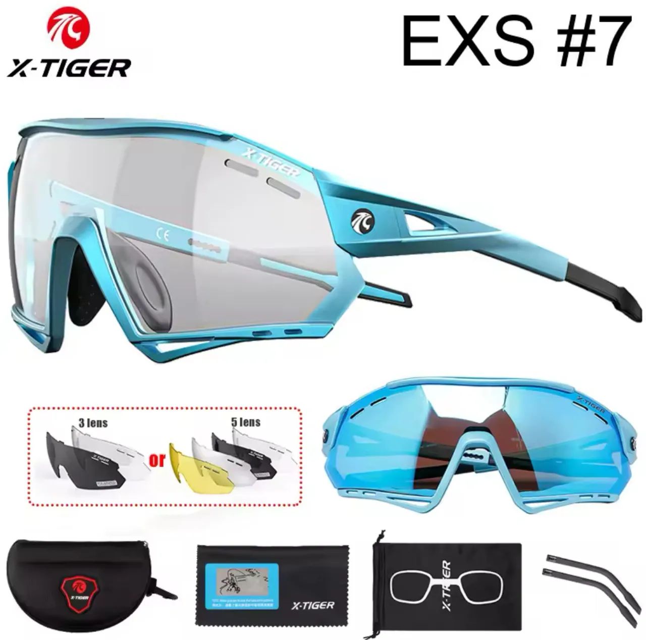 Óculos de Sol Esportivos X-Tiger EXS 5 Lentes