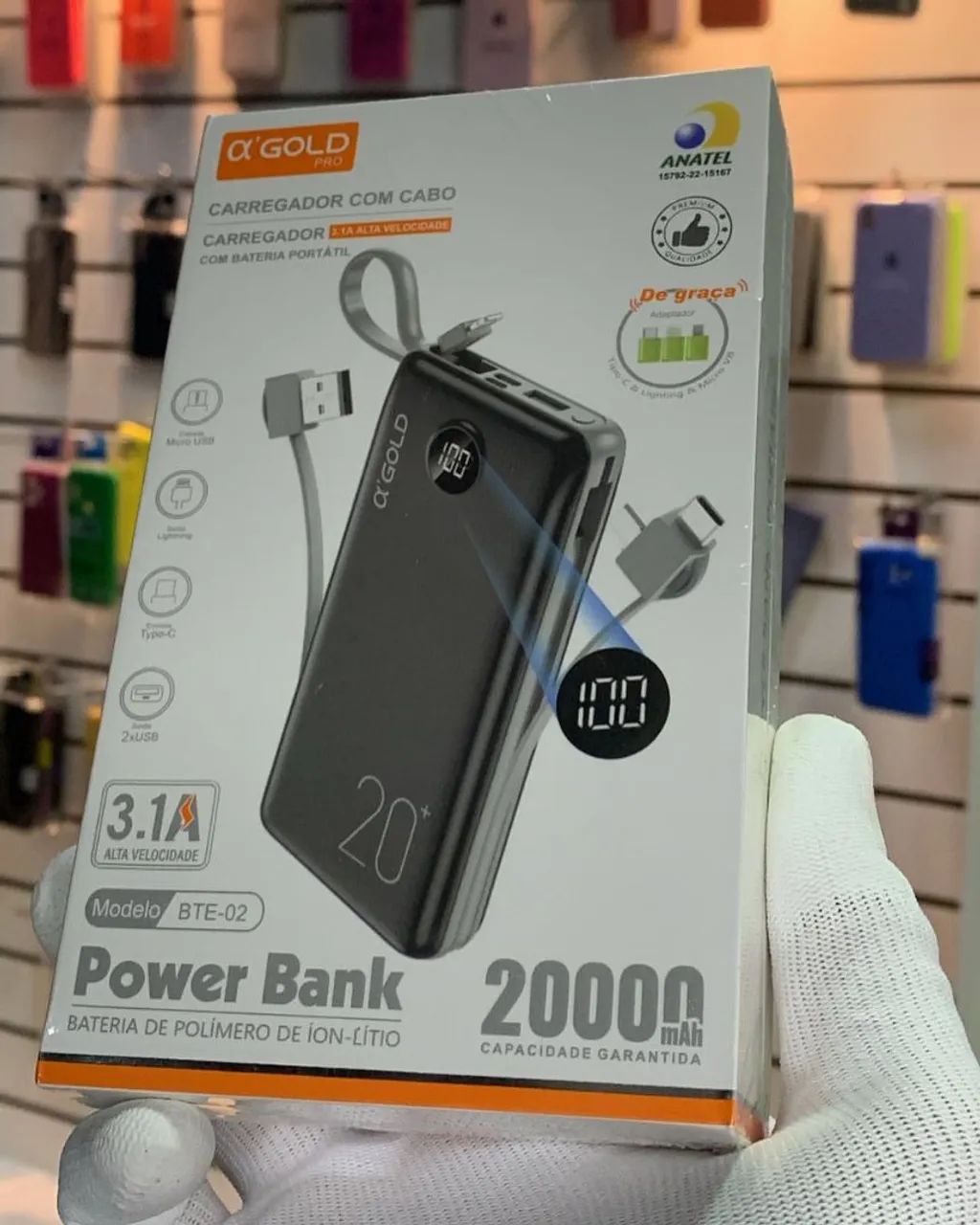 Carregador portátil Power Bank 20000mAh e 10.000mah novos com garantia 