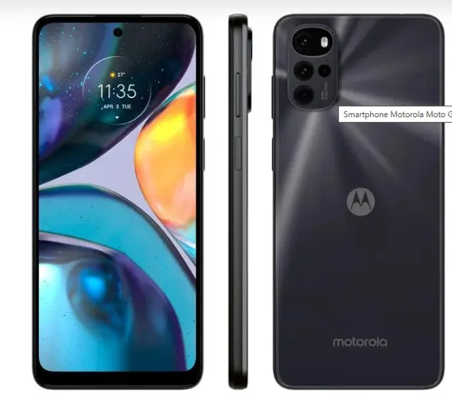Smartphone Moto G22 128GB Preto - Octa-Core 4GB RAM 6,5? Câm Quádrupla + Self