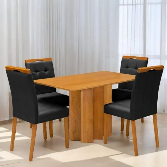 Mesa Recife 120 Cinamono Laminado com 4 Cadeiras Sophia - Foto 2