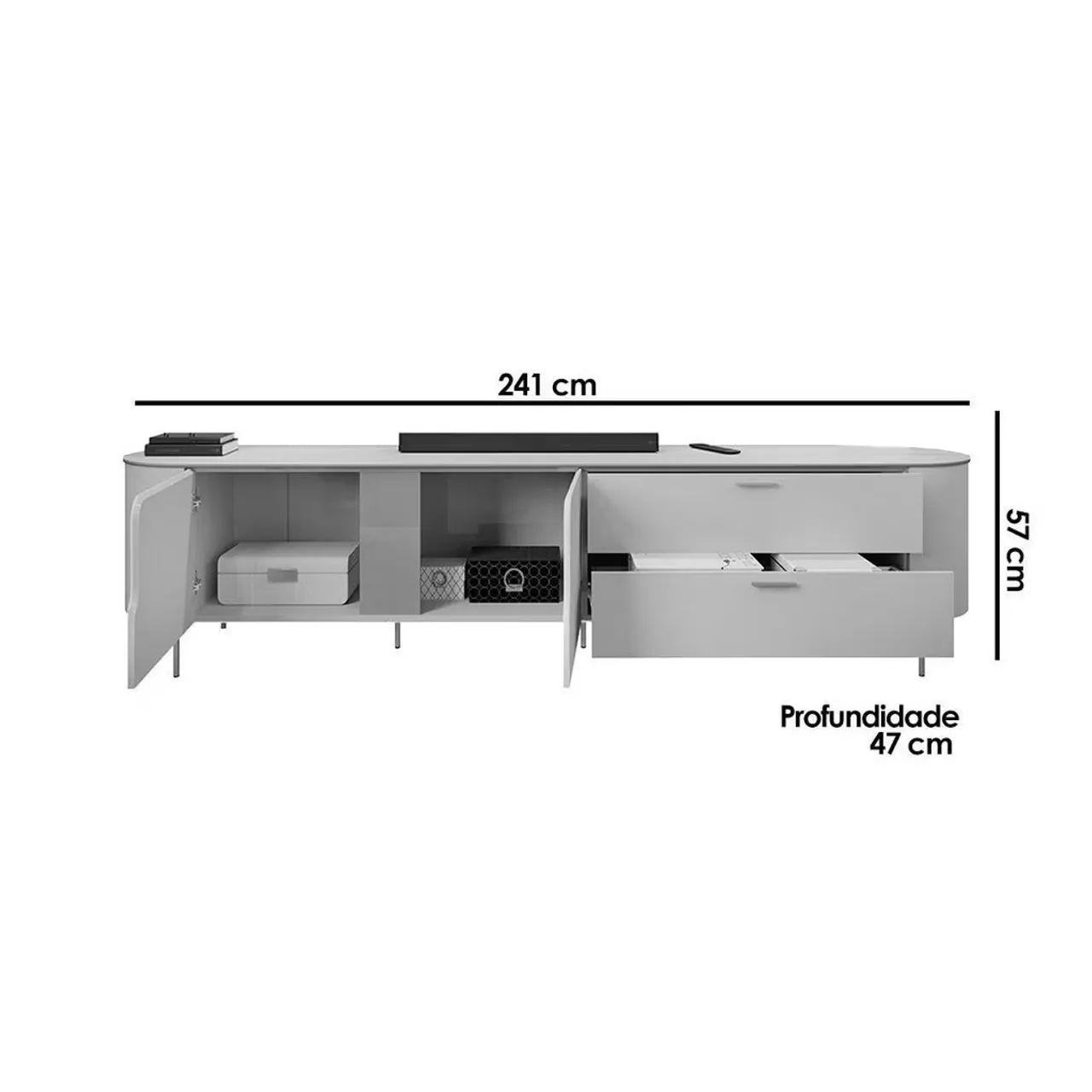 Rack Bancada Celine 100% MDF - pés metálicos  - Foto 3