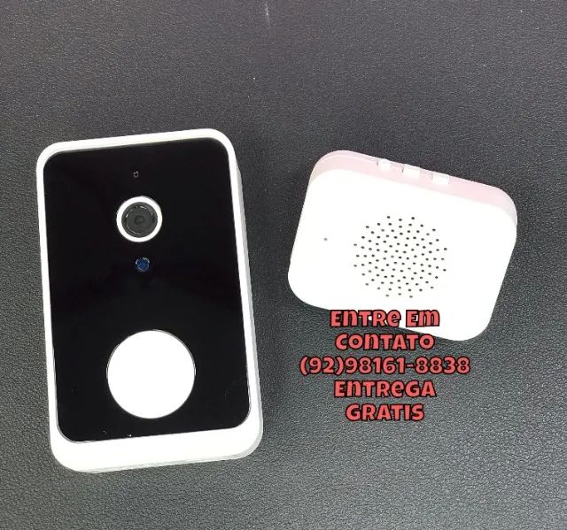 Campainha Inteligente Sem Fio Com Câmera Wi-Fi Voz Registro Visitante - Foto 6