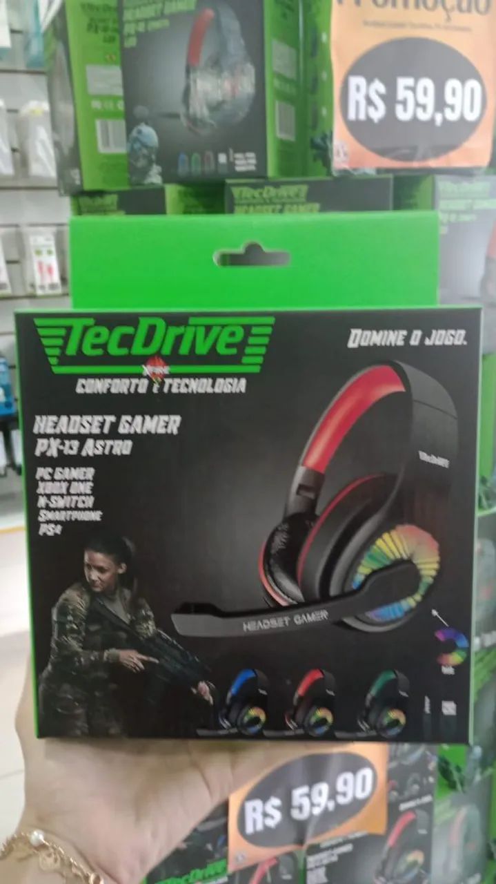 Headset Gamer TecDrive PX-13 Astro - PC, Xbox, Switch e PS4