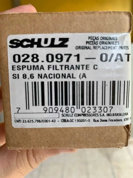 Filtro de ar para compressor schulz pratiko 8.6 pcm - Foto 2