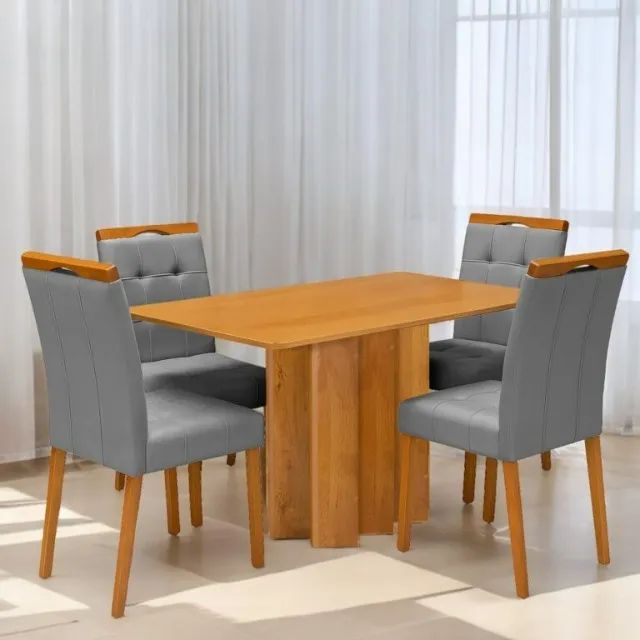 Mesa Recife 120 Cinamono Laminado com 4 Cadeiras Sophia - Foto 4