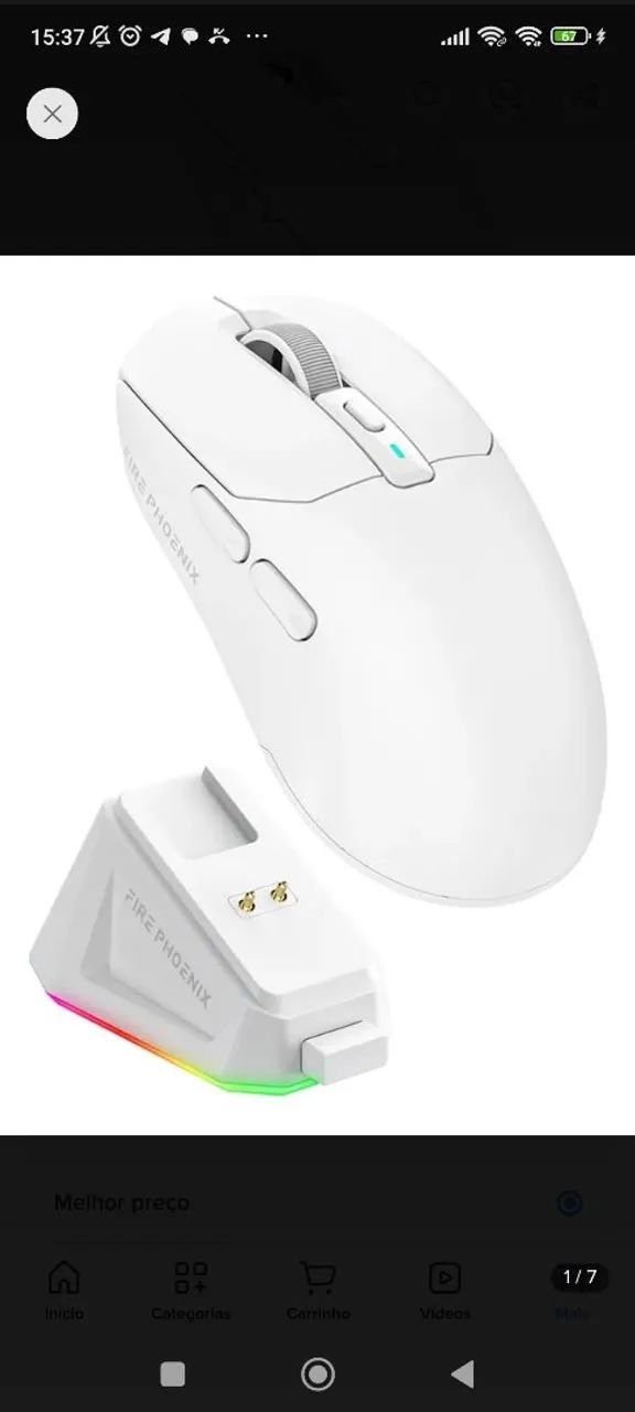 Mouse Branco sem fio com Dock carregamento - Foto 4