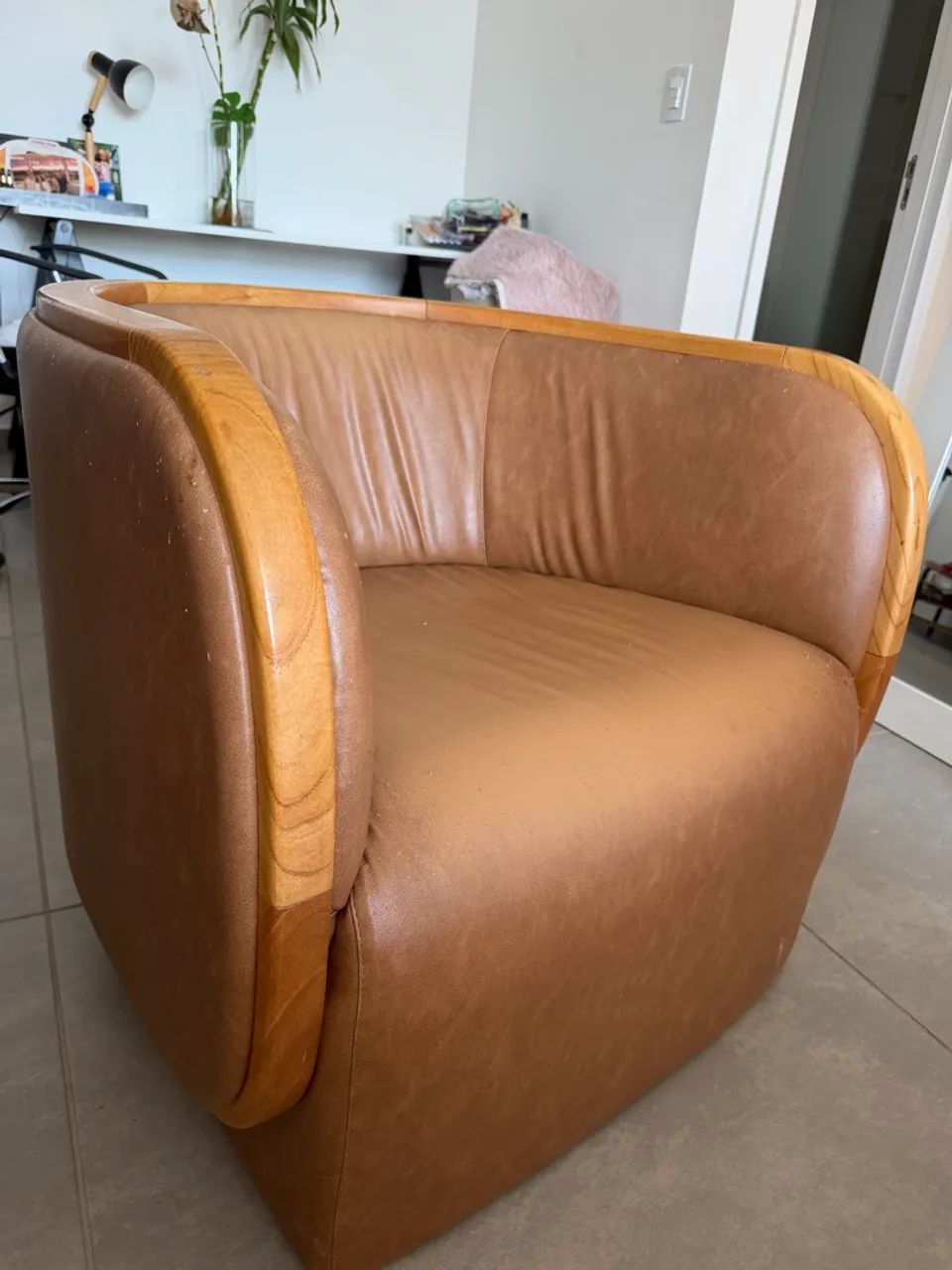 Poltrona Couro Papai - Foto 4