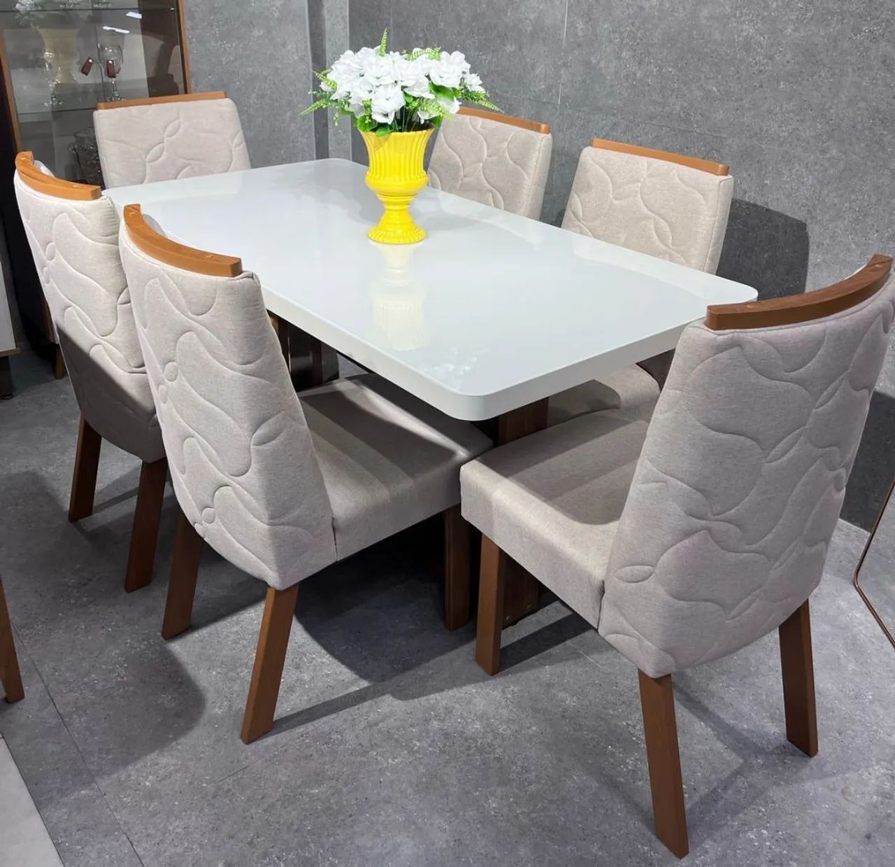 Mesa de jantar apple cadeiras no linho 160x80