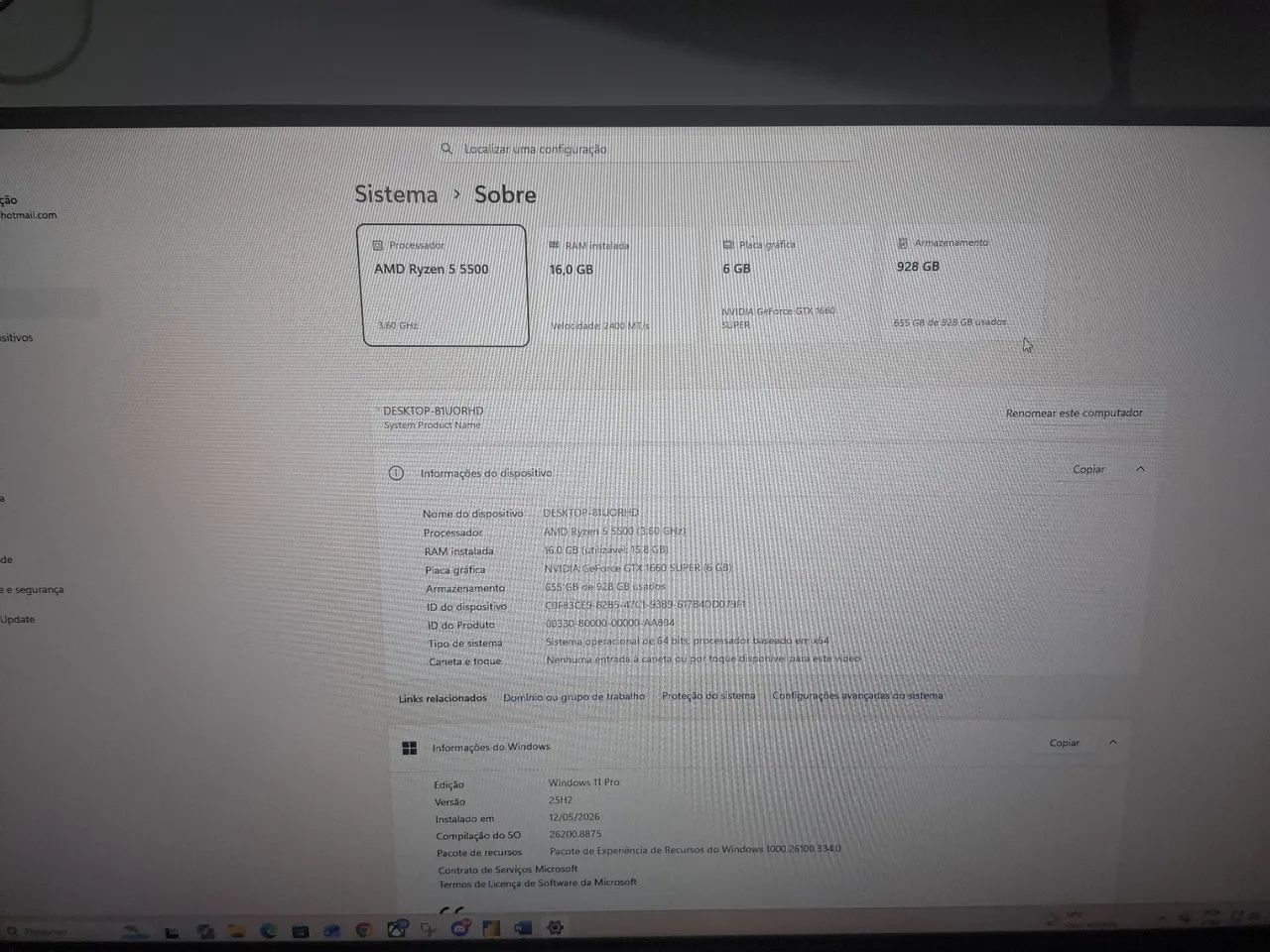 PC gamer Ryzen 5 5500 e GTX 1660 SUPER - Foto 2