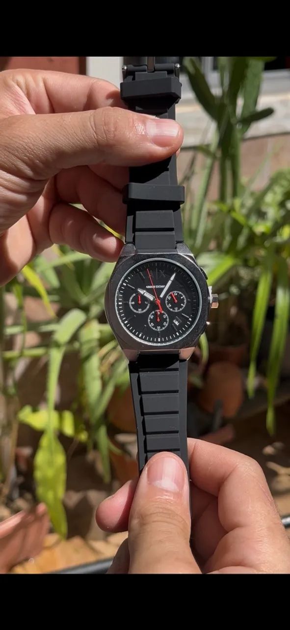 Relógio armani pulseira borracha 