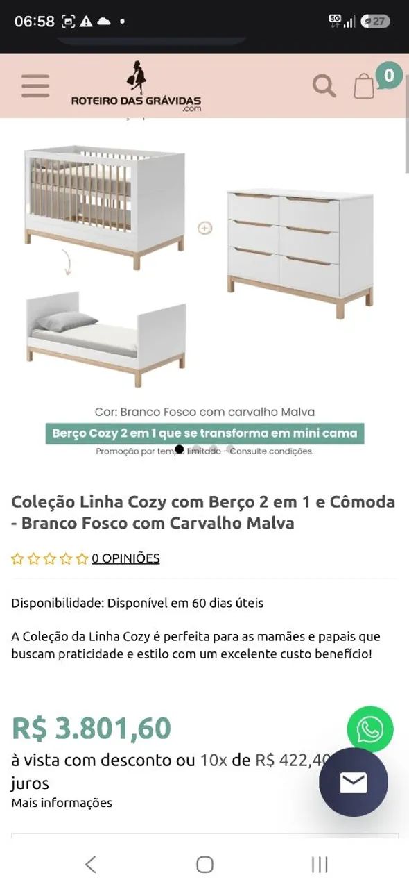 Berço Evolutivo + Cômoda - Foto 5