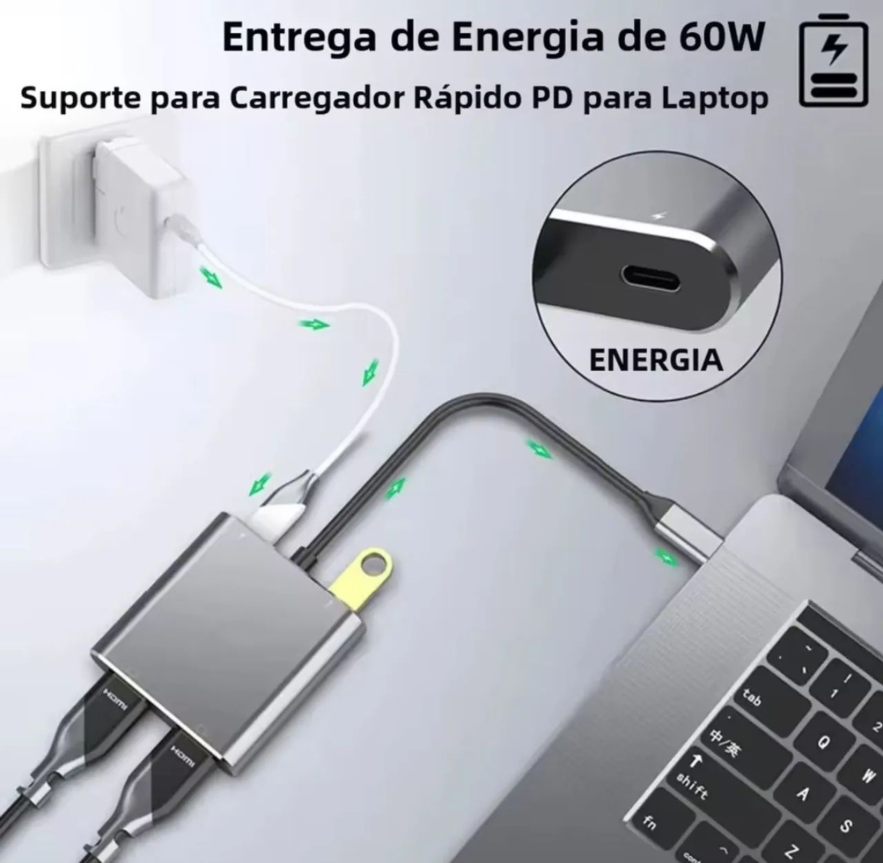 Hub HDMI 4 em 1 USB-C  - Foto 2