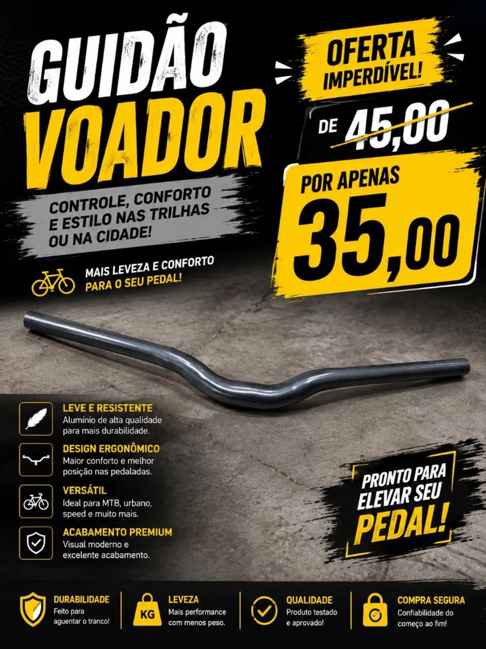 Guidão VOADOR 780mm promoção 