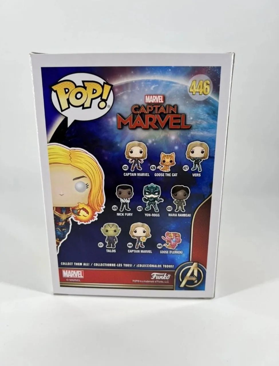 Funko Pop! Captain Marvel #446 Glow in the Dark Exclusive Marvel Collector Corps  - Foto 3