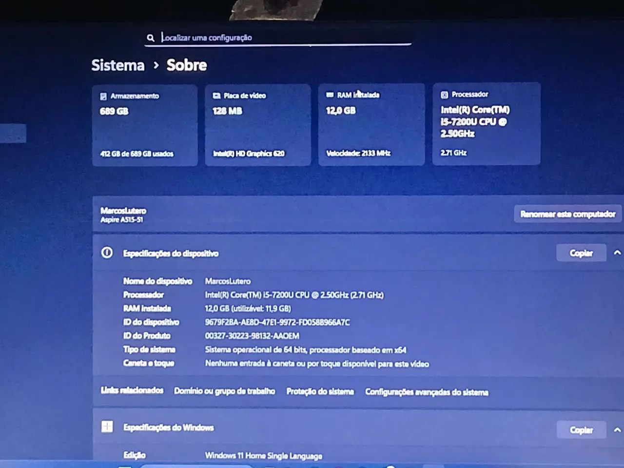 Notebook ASPIRE 5 12GB DE MEMÓRIADDR4 ( SSD) - Foto 3