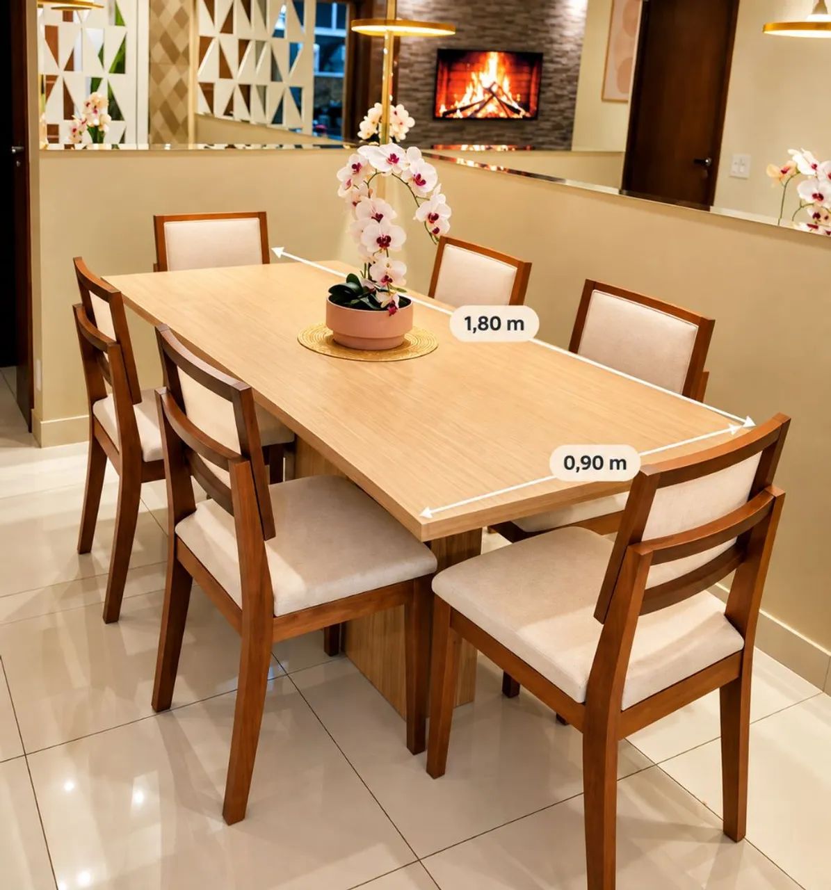Mesa de jantar 6 lugares