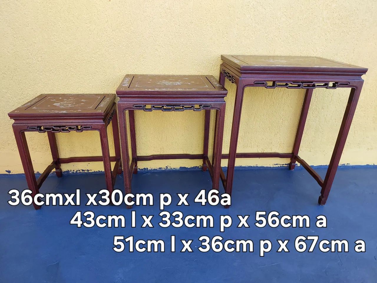 Mesa lateral oriental kit 3 peças  - Foto 2