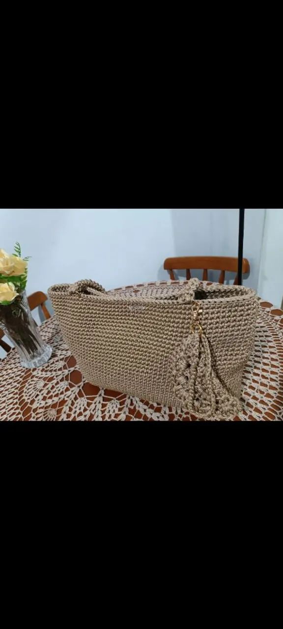 Bolsa linda grande de crochê para praia e para rua  - Foto 3