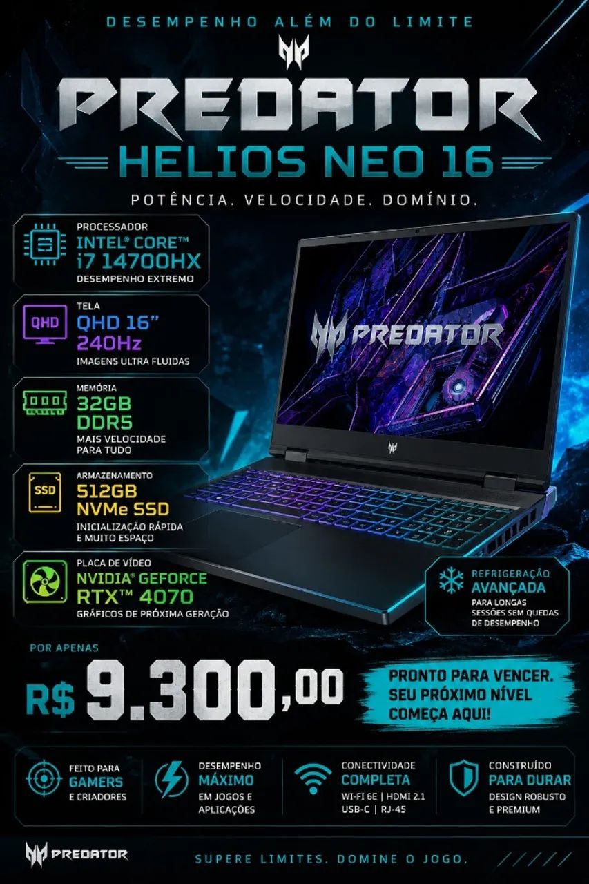 Notebook Predator Helios Neo 16