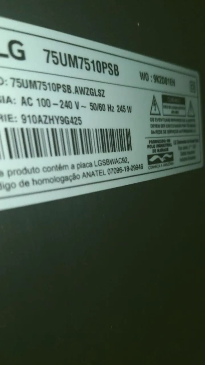 Smart TV LG 75 Polegadas 4K Ultra HD Impecável - Foto 2
