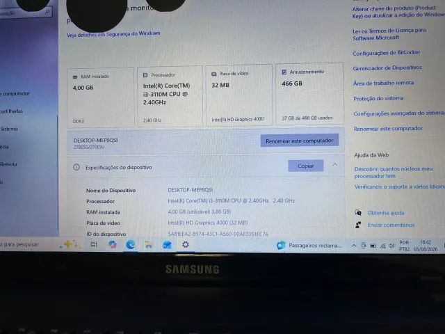 Notebook Samsung Intel core I3 4GB Bateria Boa - Foto 4
