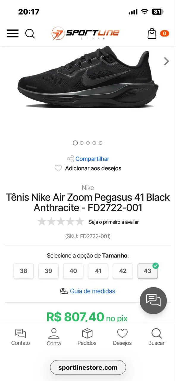 Nike Pegasus 41 tamanho 43 pouquíssimo usado  - Foto 3
