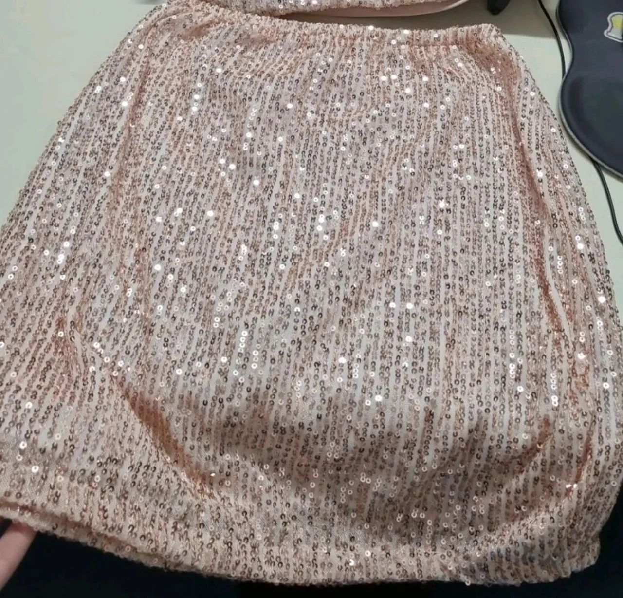 Mini Saia paête dourada pp - Foto 2
