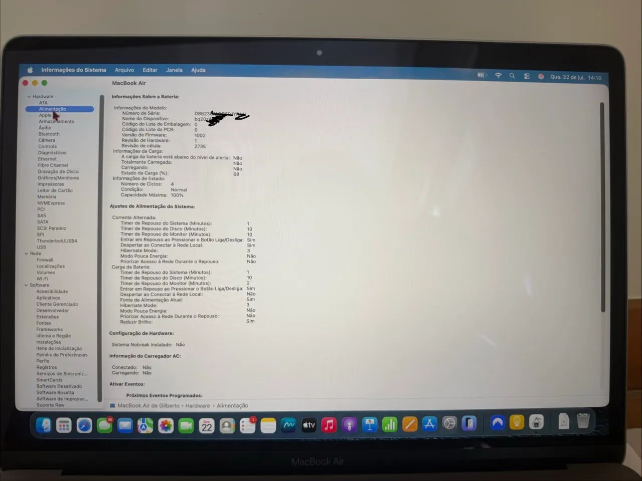 MacBook M1 256 gb 2023 com 4 ciclos utilizados  - Foto 4