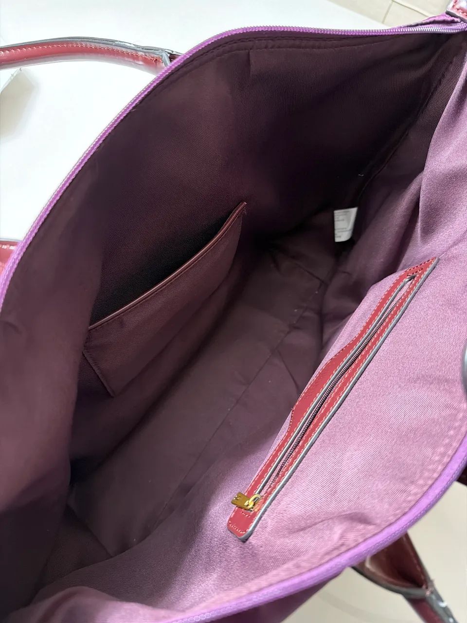Bolsa Shopper Nylon Roxo Alça De Ombro - Foto 3