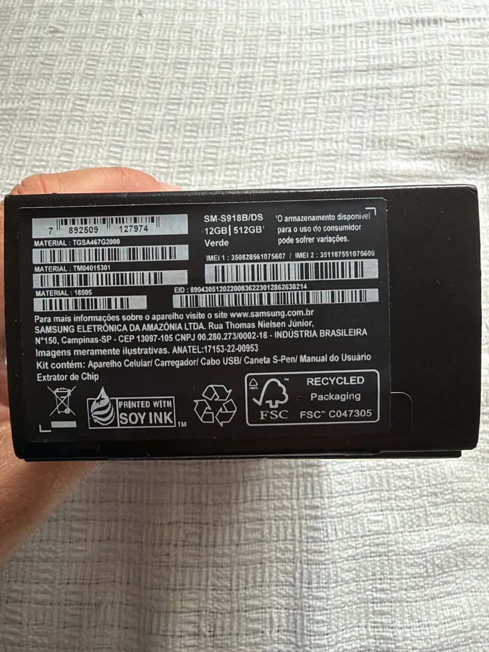 Caixa com manuais e chave ejetora S23 ultra verde 512gb - Foto 3