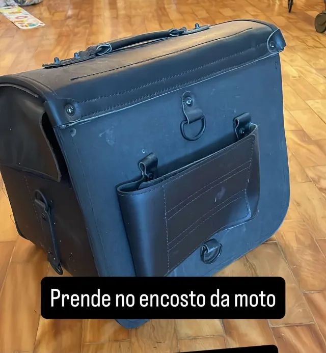 Baú de Couro Para Moto - Foto 2
