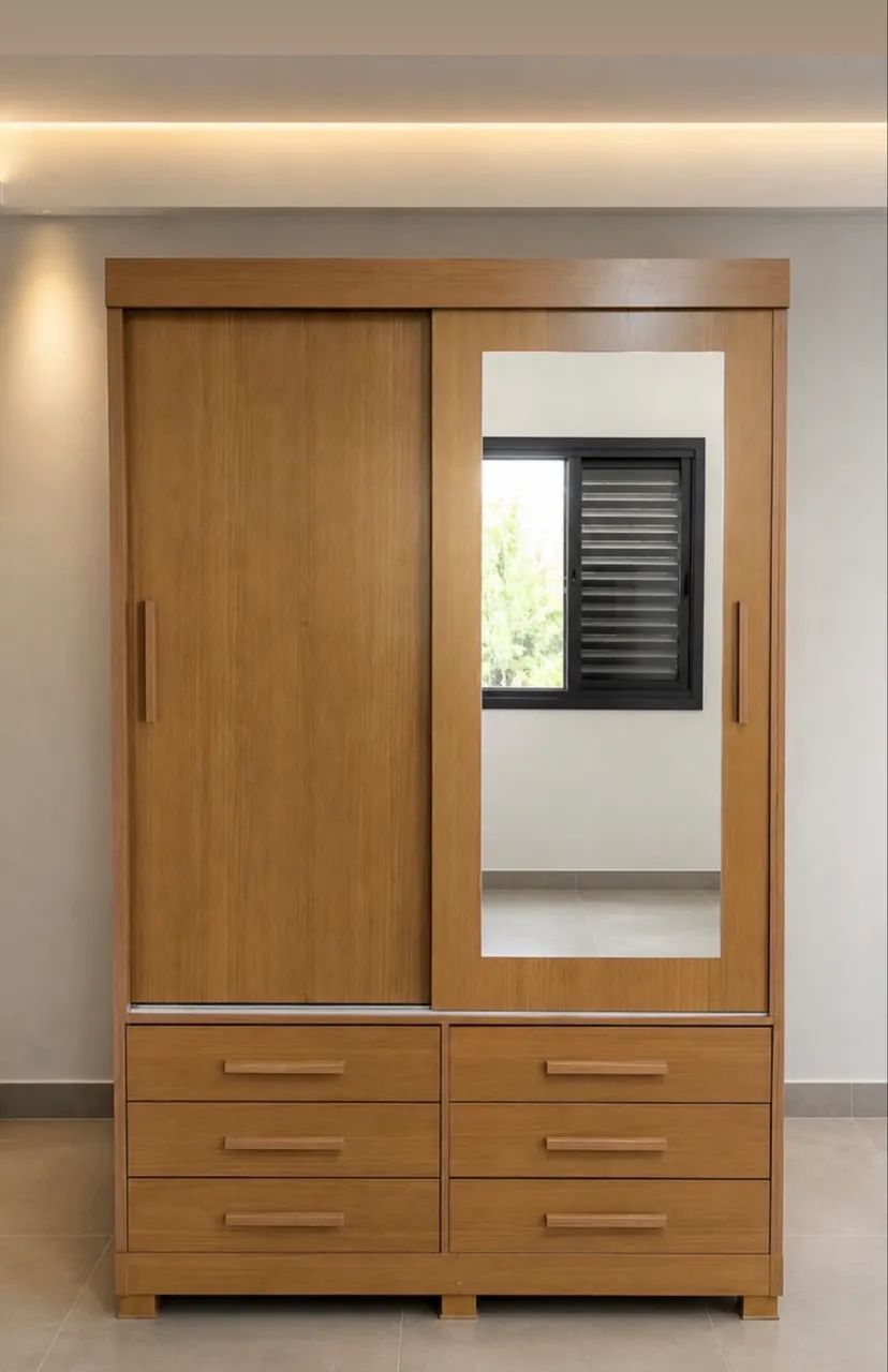 Guarda roupa solteiro com espelho 12x sem juros 