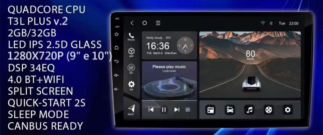 Multimídia nav pro 7 polegadas universal com câmera de ré e todos cabos incluidos