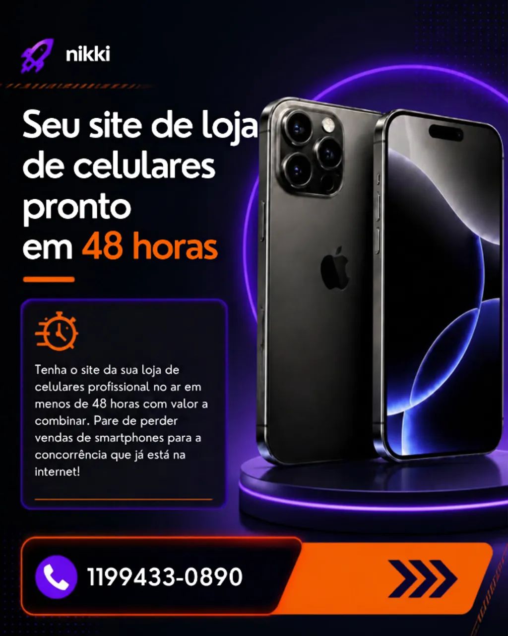 SITE de celular projetado para campanhas de marketing no Insta e FB.