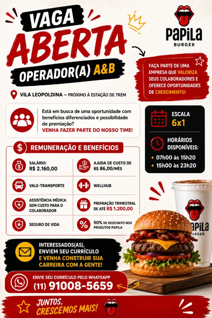 OPERADOR(A) A&B - VILA LEOPOLDINA