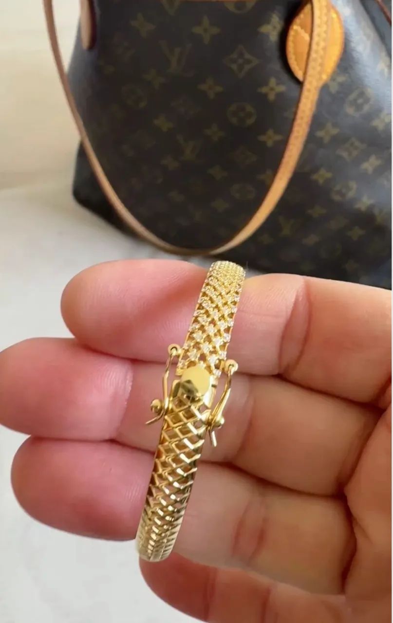 Bracelete maciço Ouro 18k - Foto 4