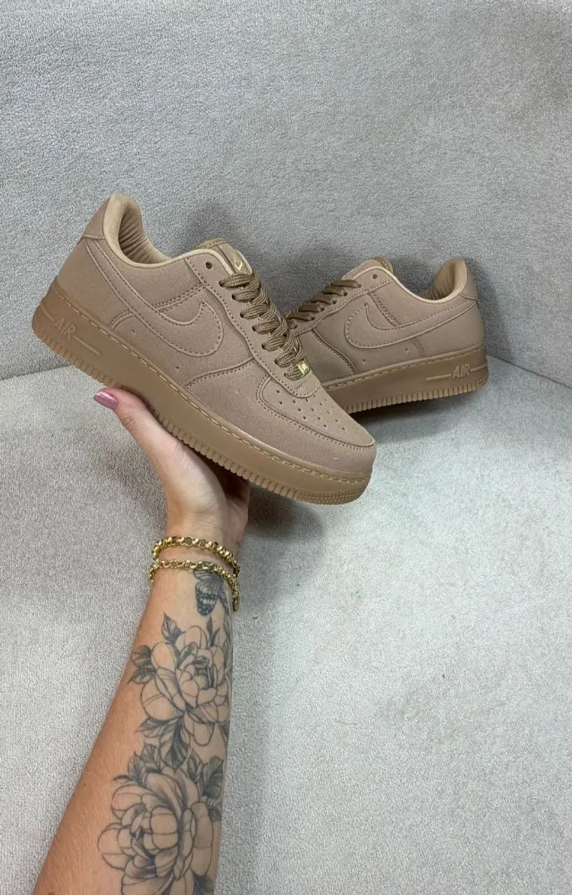  Tenis Nike Air force Camurça Luxo Marrom  - Foto 5