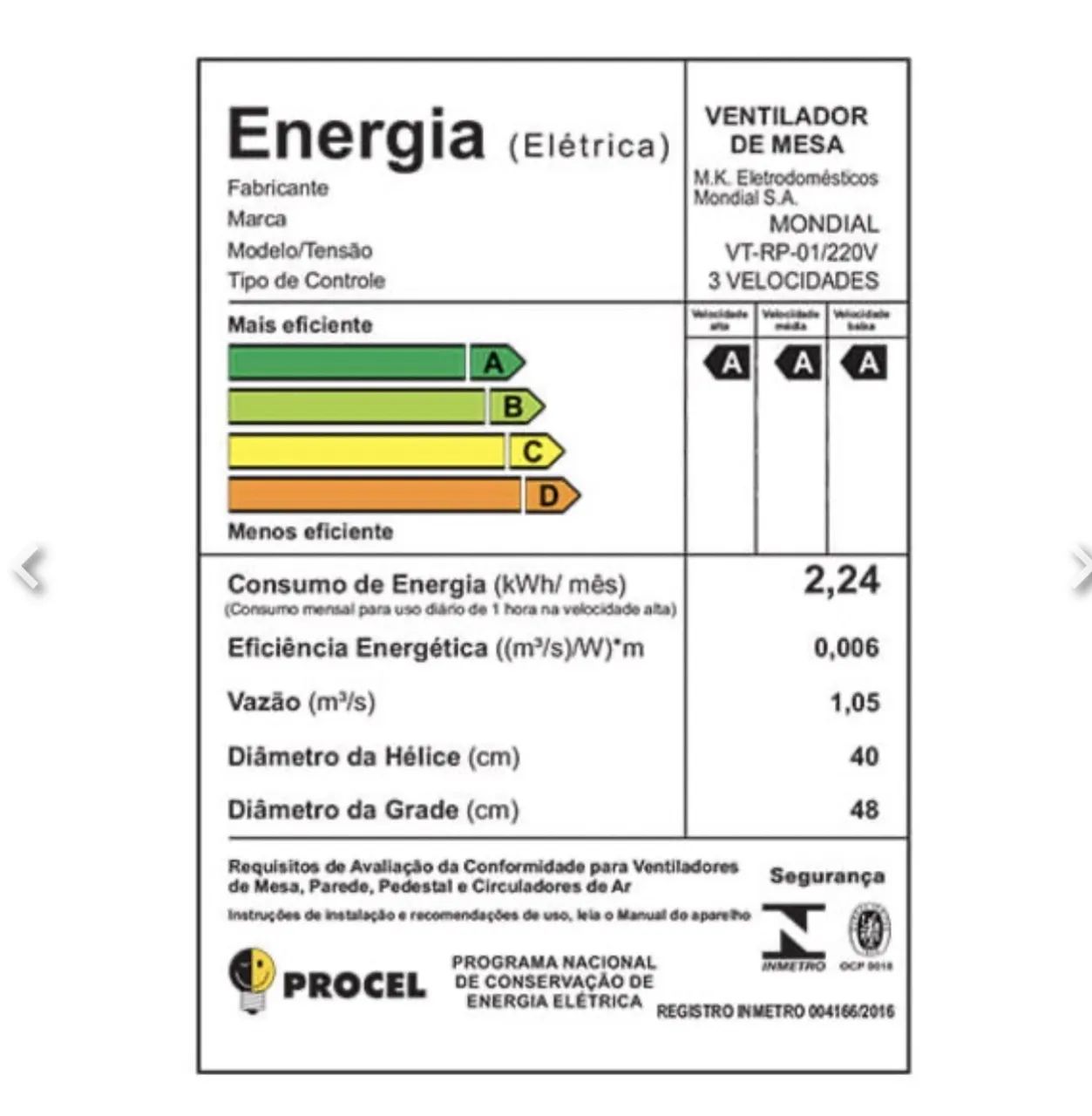 Ventilador de Mesa Mondial Turbo Excellence  - Foto 3