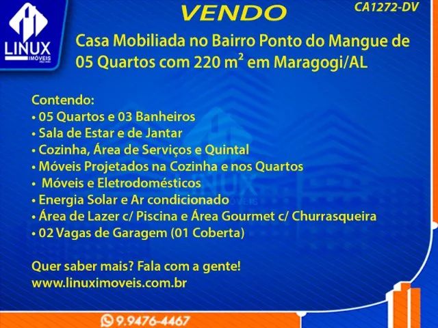 Casa Mobiliada em Maragogi/AL à Venda (CA1272-DV) - Foto 2