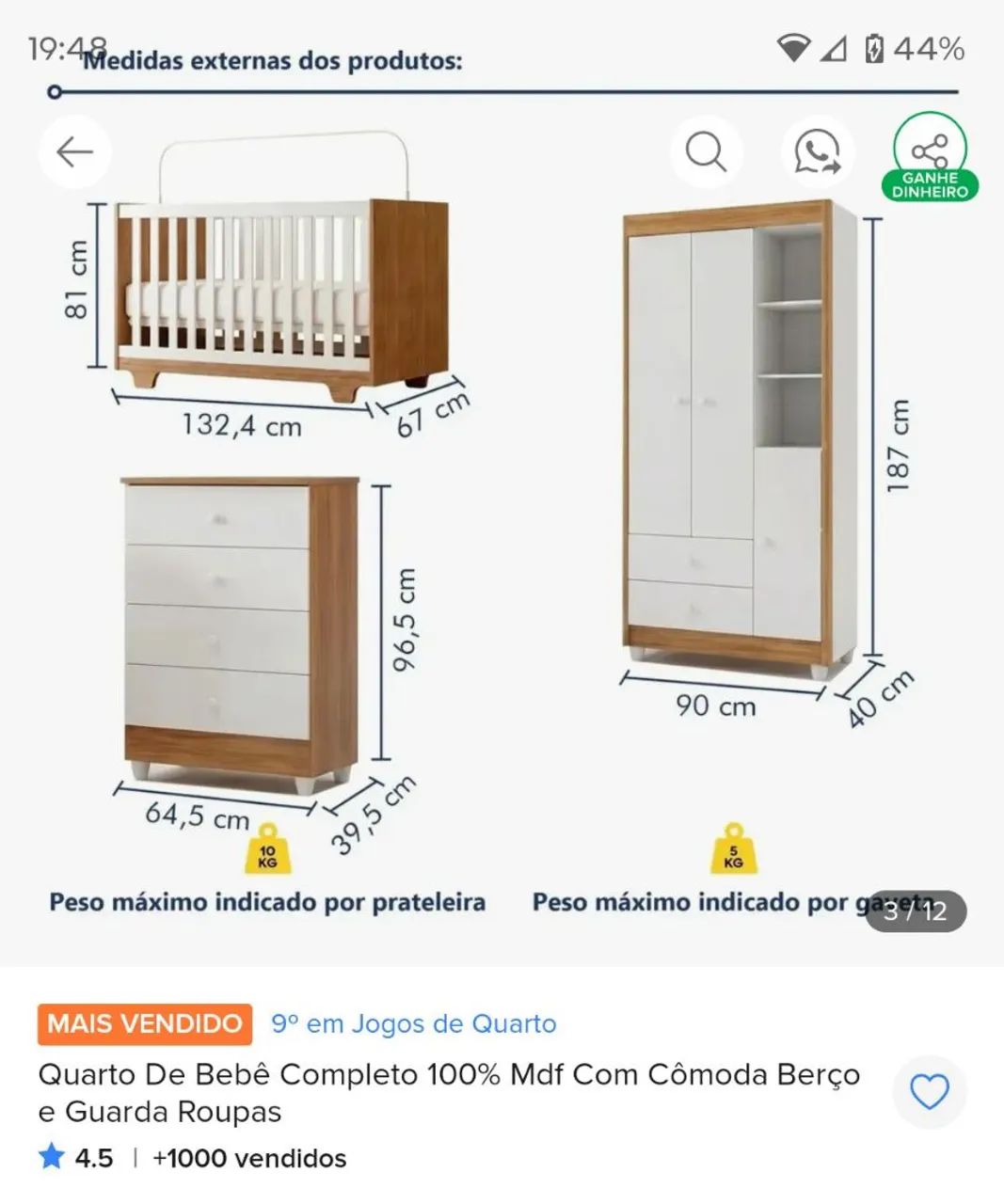 KIT QUARTO PRA BEBÊ  - Foto 2